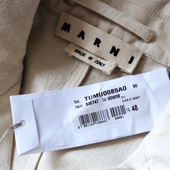 BNWT SS21 MARNI OFF WHITE DENIM TRENCH COAT 48 & 50 - Picture 11 of 15